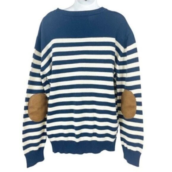 Toobydoo Long Sleeve Elbow Patch Striped Kids Sweater size 12 - Picture 3 of 6
